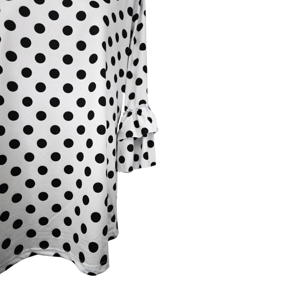 Dainty Jewells Polka Dot Tunic Top Ruffled Sleeves XXL Plus Size NWT - Picture 2 of 4